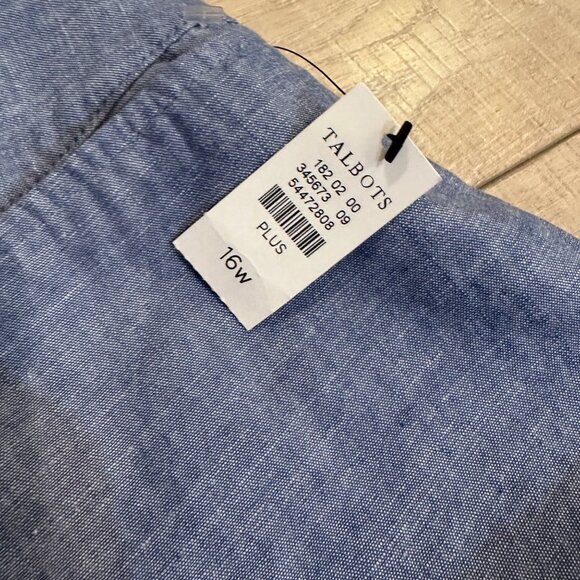 TALBOTS WOMENS 16W BLUE KHAKI CROPPED PANTS NEW - Picture 8 of 12